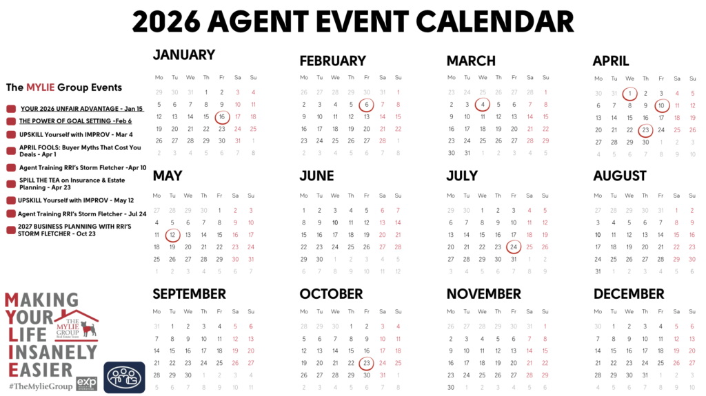 The MYLIE Group Agent Event Calendar 2026