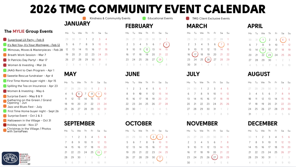 The MYLIE Group Community Events Calendar 2026